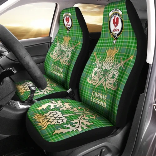 Car Seat Cover Currie Clan Crest Gold Thistle Courage Symbol K32