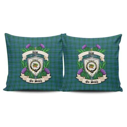 Douglas Ancient Crest Tartan Pillow Cover Thistle (Set of two) A91