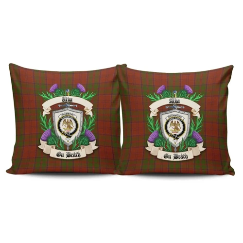 Drummond Clan Crest Tartan Pillow Cover Thistle (Set of two) A91