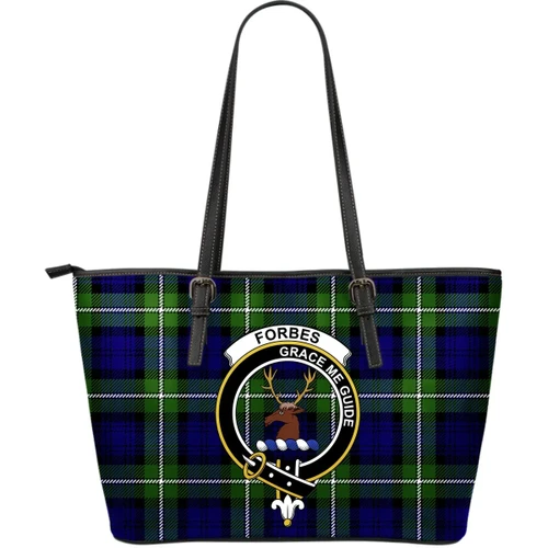 Forbes Tartan Clan Badge Leather Tote Bag (Large) A9
