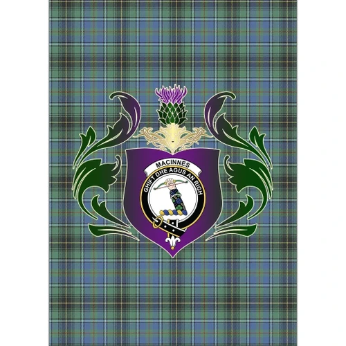 MacInnes Ancient Clan Garden Flag Royal Thistle Of Clan Badge K23