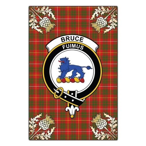Garden Flag Bruce Modern Clan Crest Gold Thistle New K32