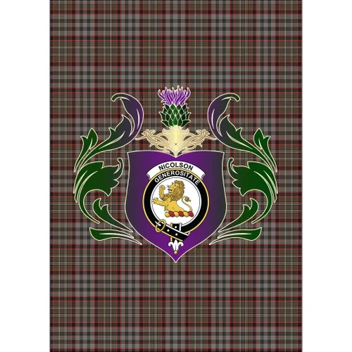 Nicolson Hunting Weathered Clan Garden Flag Royal Thistle Of Clan Badge K23
