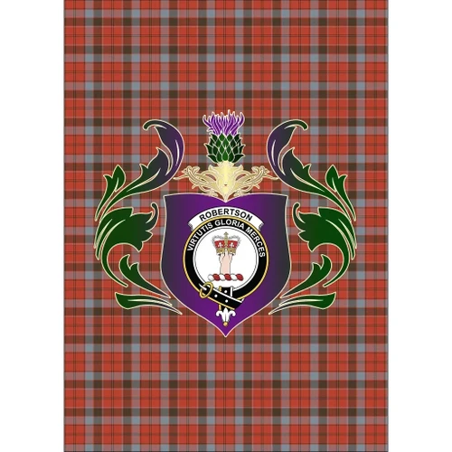 Robertson Weathered Clan Garden Flag Royal Thistle Of Clan Badge K23
