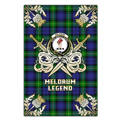 Garden Flag Meldrum Clan Crest Golf Courage  Gold Thistle K32