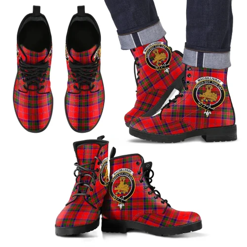MacGillivray Modern Tartan Clan Badge Leather Boots A9