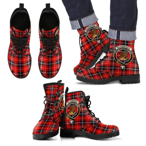 Majoribanks Tartan Clan Badge Leather Boots A9