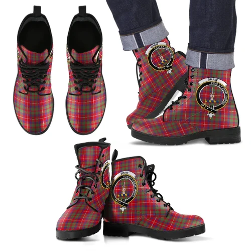 Shaw of Tordarroch Tartan Clan Badge Leather Boots A9