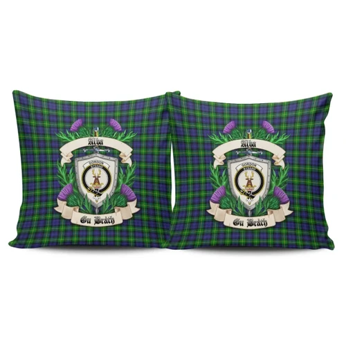Gordon Modern Crest Tartan Pillow Cover Thistle (Set of two) A91