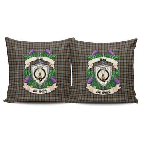 Gordon Weathered Crest Tartan Pillow Cover Thistle (Set of two) A91
