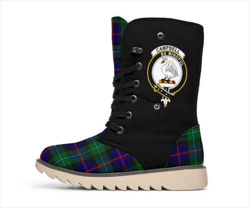 Tartan Women's Snow Boots - Clan Campbell of Cawdor Boots Side Crest - BN