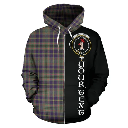 (Custom your text) Tailyour Weathered Tartan Hoodie Half Of Me TH8