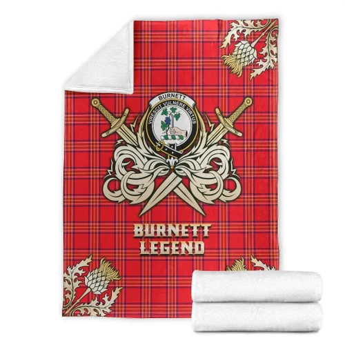 Premium Blanket Burnett Modern Clan Crest Gold Courage Symbol K32