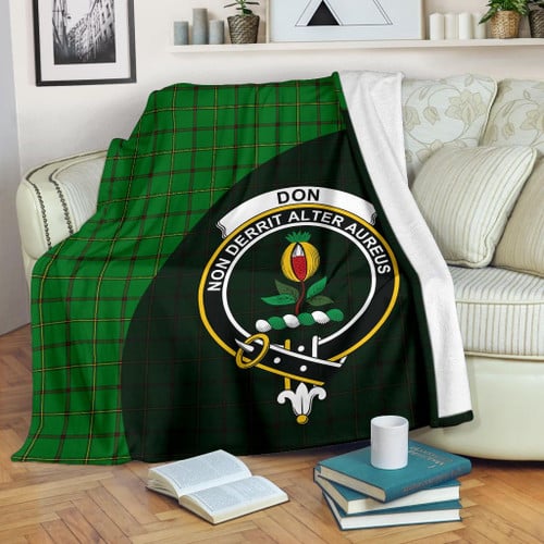 Don (Tribe-of-Mar) Tartan Clan Badge Premium Blanket Wave Style TH8
