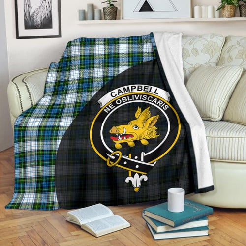 Campbell Dress Tartan Clan Badge Premium Blanket Wave Style TH8