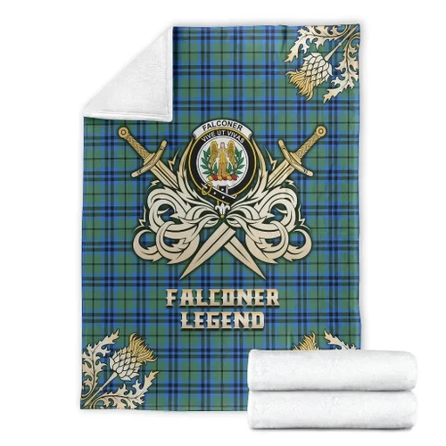 Premium Blanket Falconer Clan Crest Gold Courage Symbol K32