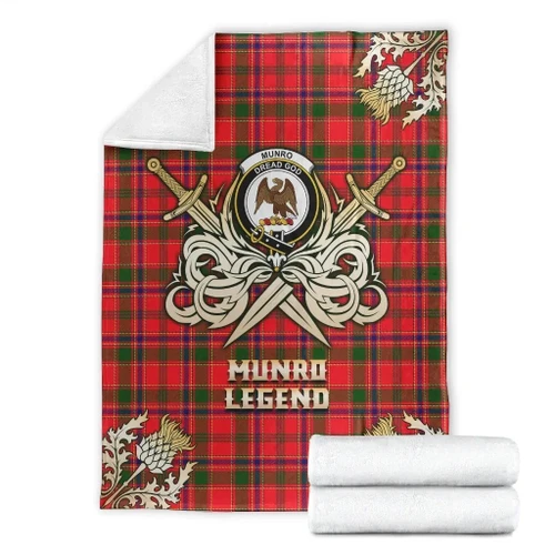Premium Blanket Munro Modern Clan Crest Gold Courage Symbol K32