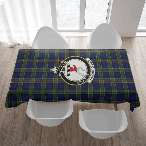 Colquhoun Crest Tartan Tablecloth A9