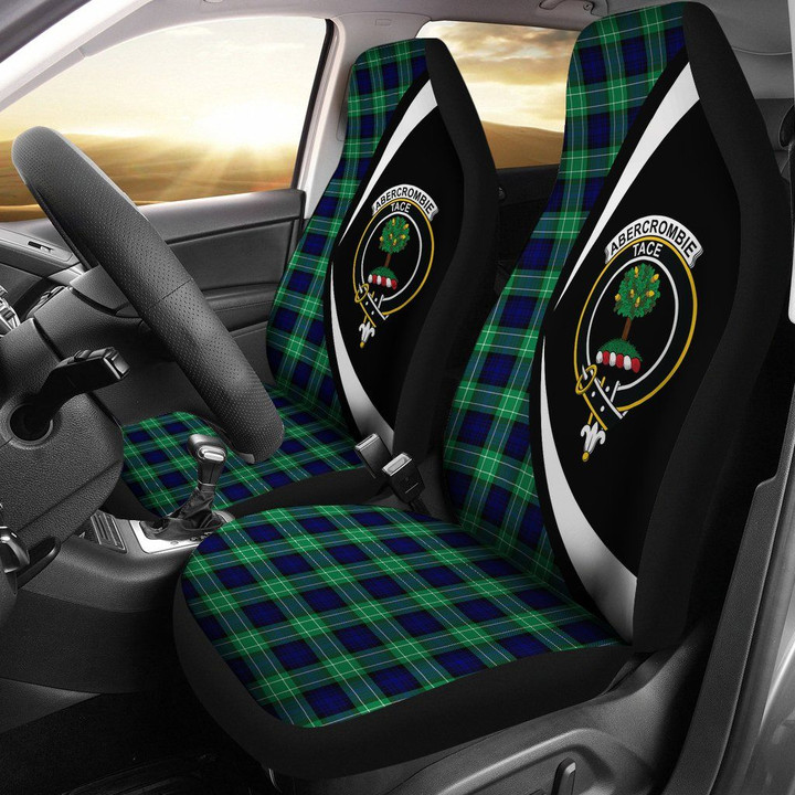 Abercrombie Tartan Clan Crest Car Seat Cover - Circle Style HJ4