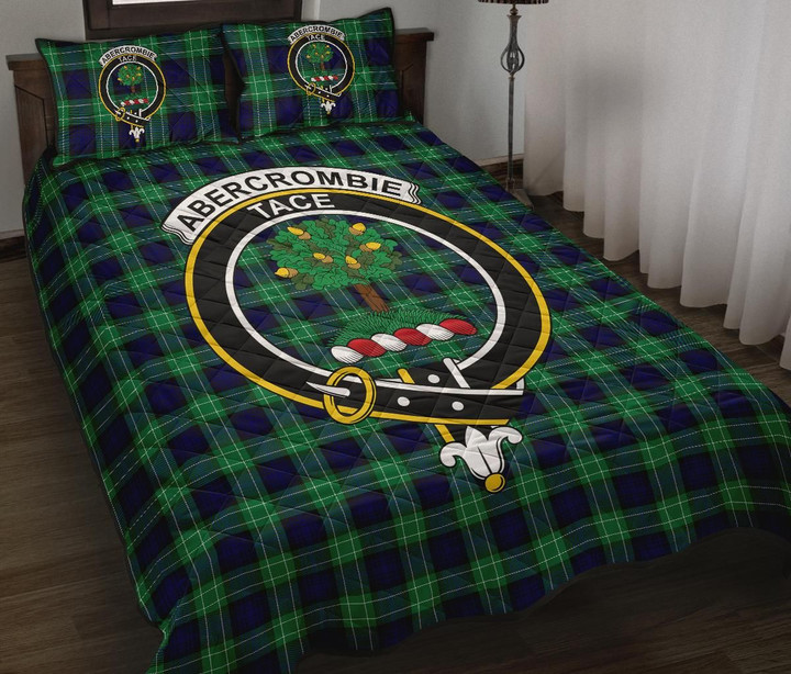 Abercrombie Tartan Quilt Bed Set Clan Badge K7