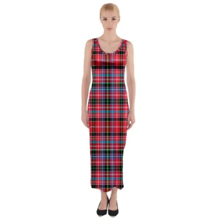 Aberdeen District Tartan Fitted Maxi Dress HJ4