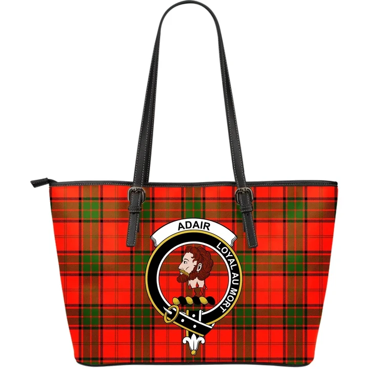 Adair Tartan Clan Badge Leather Tote Bag (Large) A9