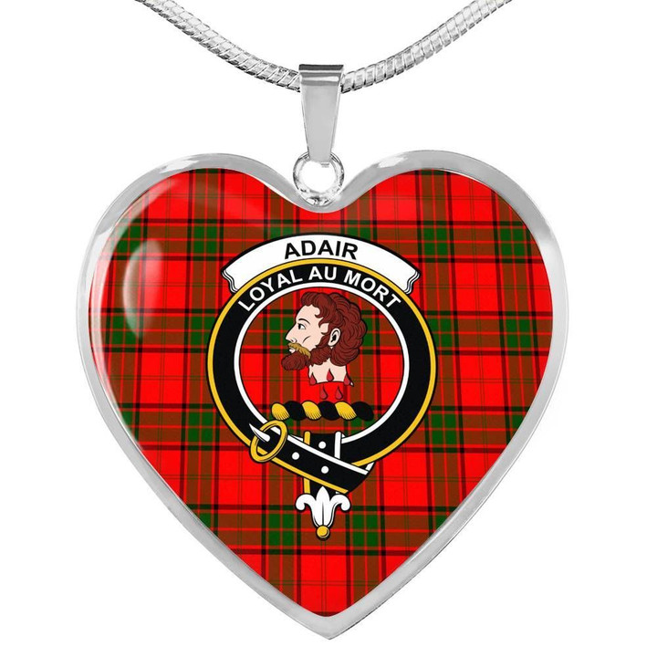 Adair Tartan Crest Heart Necklace HJ4