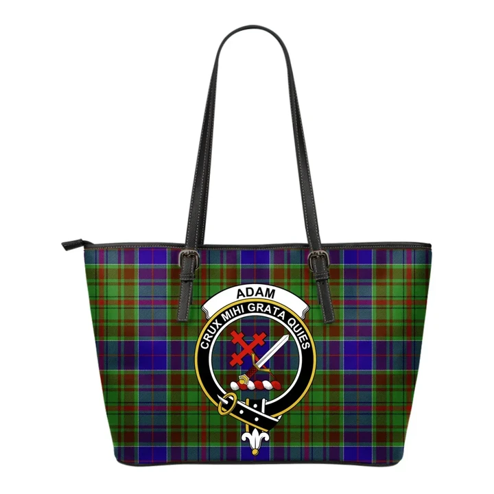 Adam Tartan Clan Badge Leather Tote Bag (Small) A9