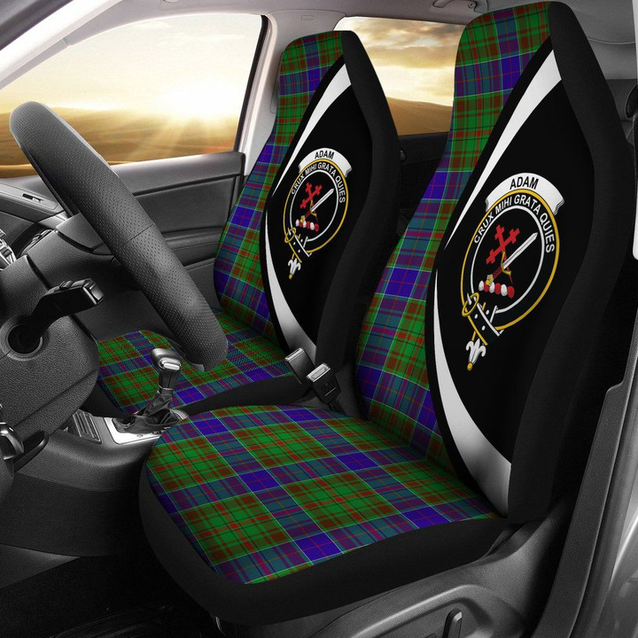 Adam Tartan Clan Crest Car Seat Cover - Circle Style HJ4