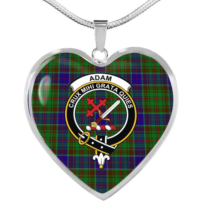 Adam Tartan Crest Heart Necklace HJ4