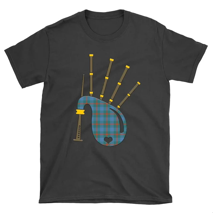 Agnew Ancient Tartan Bagpipes Round Neck Unisex T-Shirt TH8