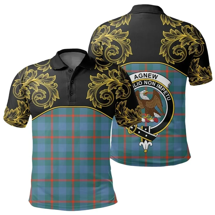 Agnew Ancient Tartan Clan Crest Polo Shirt - Empire I - HJT4