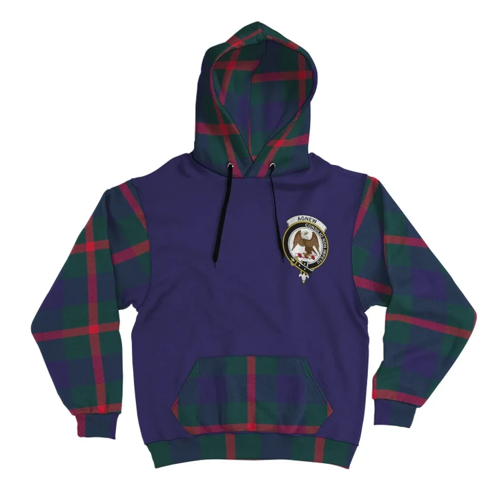 Agnew Clans Tartan All Over Hoodie - Sleeve Color - Bn