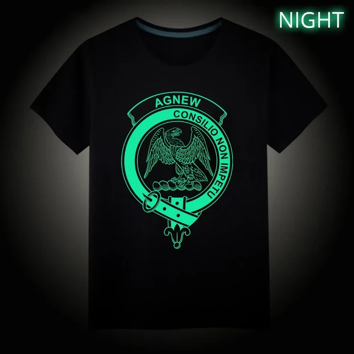 Agnew Crest Scottish Clan Luminous T shirt K32