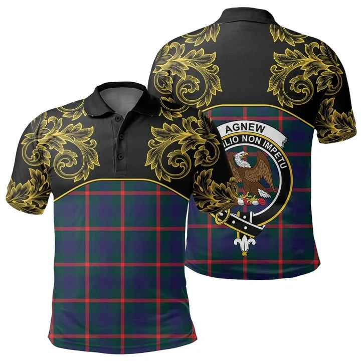 Agnew Modern Tartan Clan Crest Polo Shirt - Empire I - HJT4