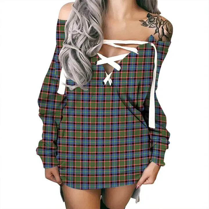 Aikenhead Tartan Criss Cross Sweater Dress A7