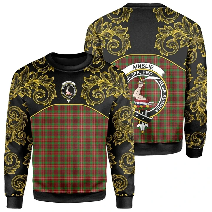 Ainslie Tartan Clan Crest Sweatshirt - Empire I - HJT4
