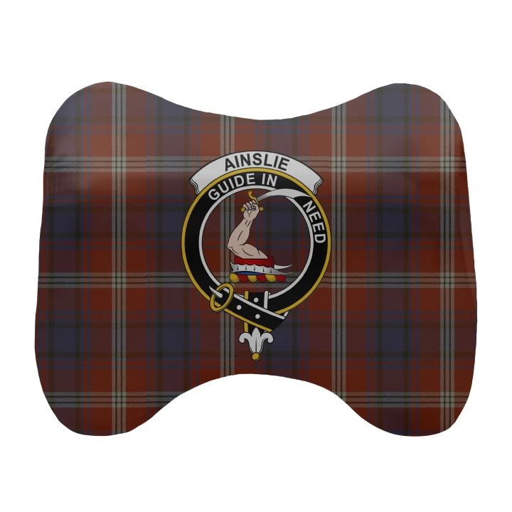 Ainslie Tartan Head Cushion Clan Badge K7