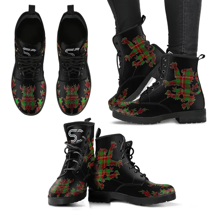 Ainslie Tartan Leather Boots Lion And Thistle TH8