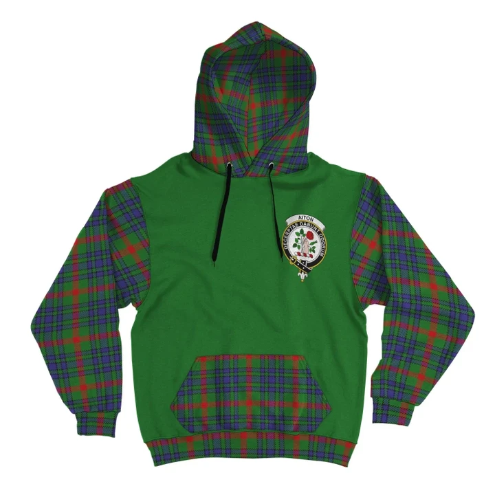 Aiton Clans Tartan All Over Hoodie - Sleeve Color - Bn
