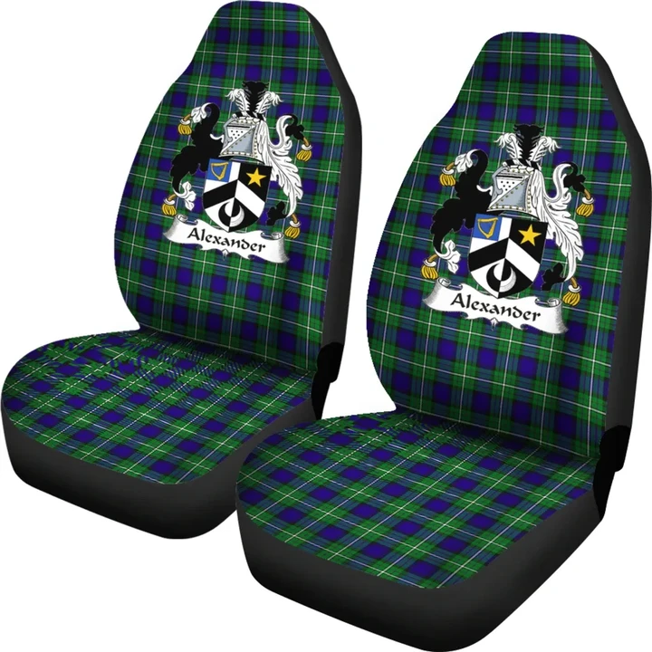 Alexander Tartan Car Seat Covers Clan Badge K7