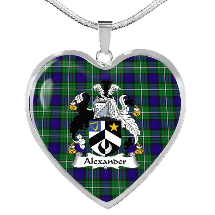 Alexander Tartan Crest Heart Necklace HJ4