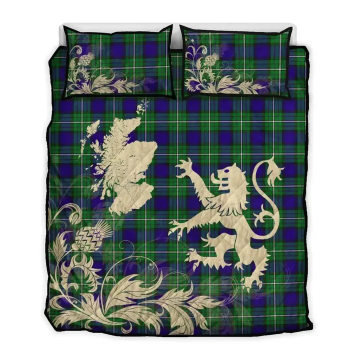 Alexander Tartan Scotland Lion Thistle Map Quilt Bed Set Hj4