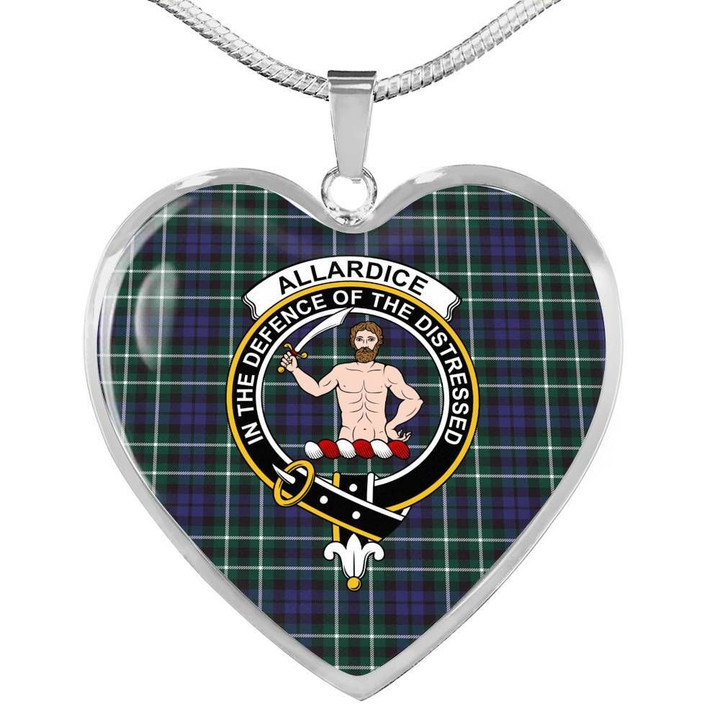 Allardice Tartan Crest Heart Necklace HJ4