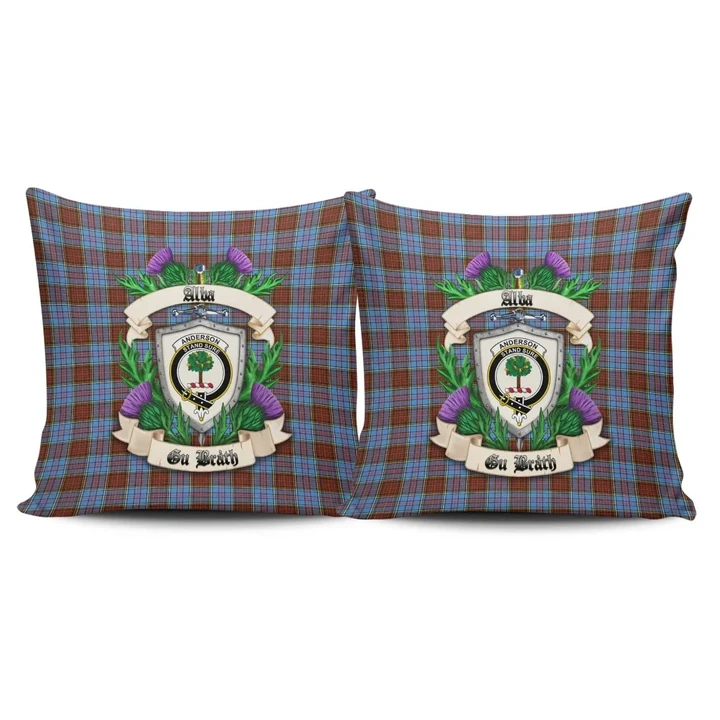 Anderson Modern Crest Tartan Pillow Cover Thistle (Set of two) A91