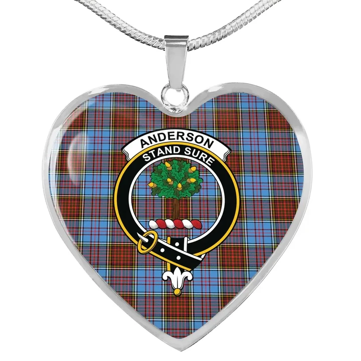 Anderson Modern Tartan Crest Heart Necklace HJ4