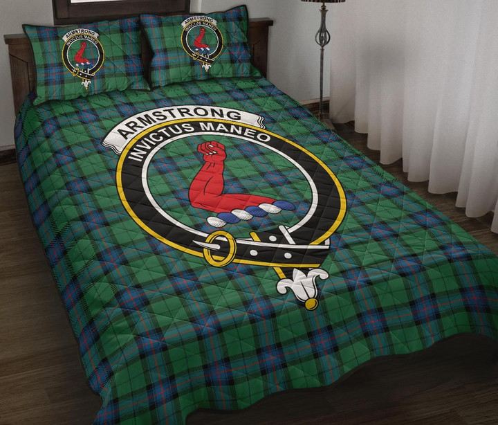 Armstrong Ancient Tartan Quilt Bed Set Clan Badge K7