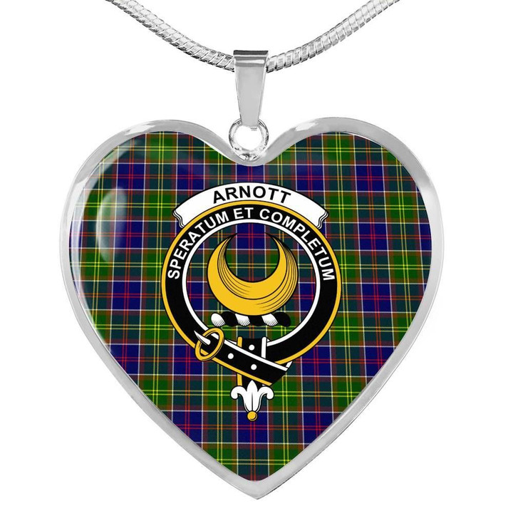 Arnott Tartan Crest Heart Necklace HJ4