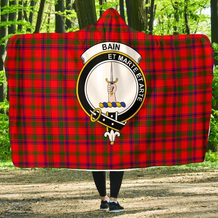 Bain Clans Tartan Hooded Blanket - BN