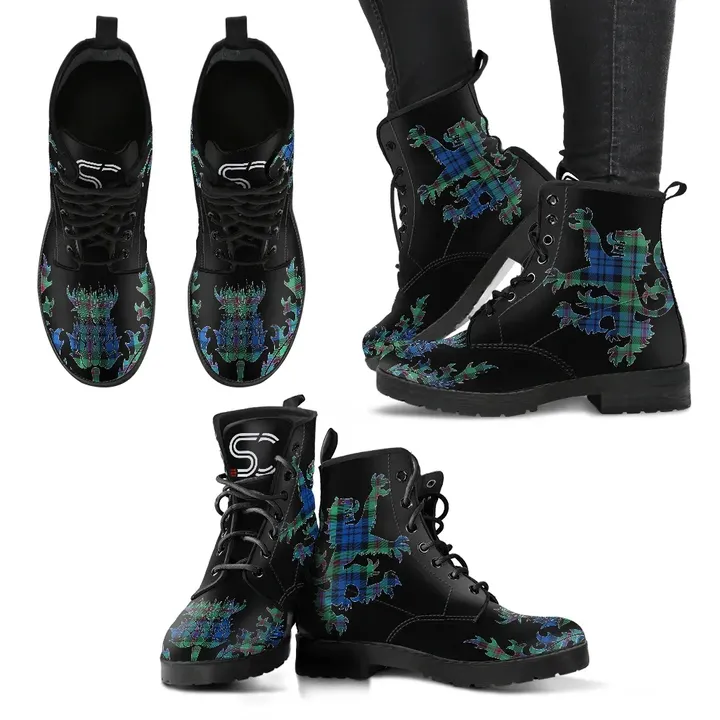 Baird Ancient Tartan Leather Boots Lion And Thistle TH8